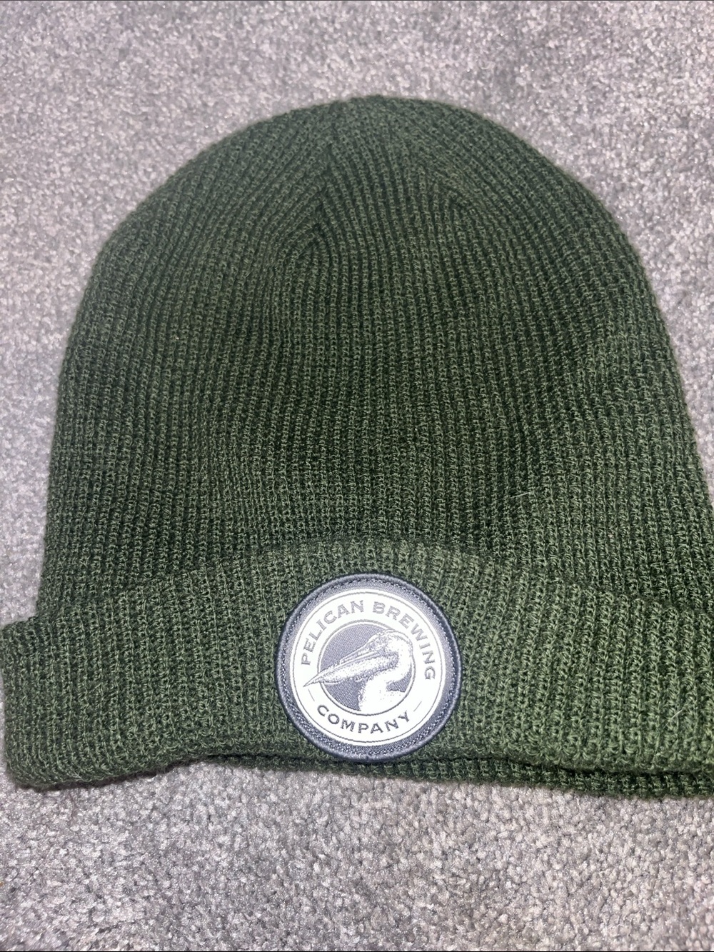 Pelican Brewing Company Men's Dark Green Ribbed Beanie